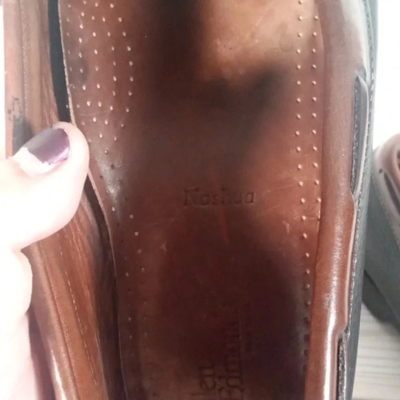 Allen Edmond men's 11 loafer Nashua black n brown tassel kitties slip on - Picture 6 of 8